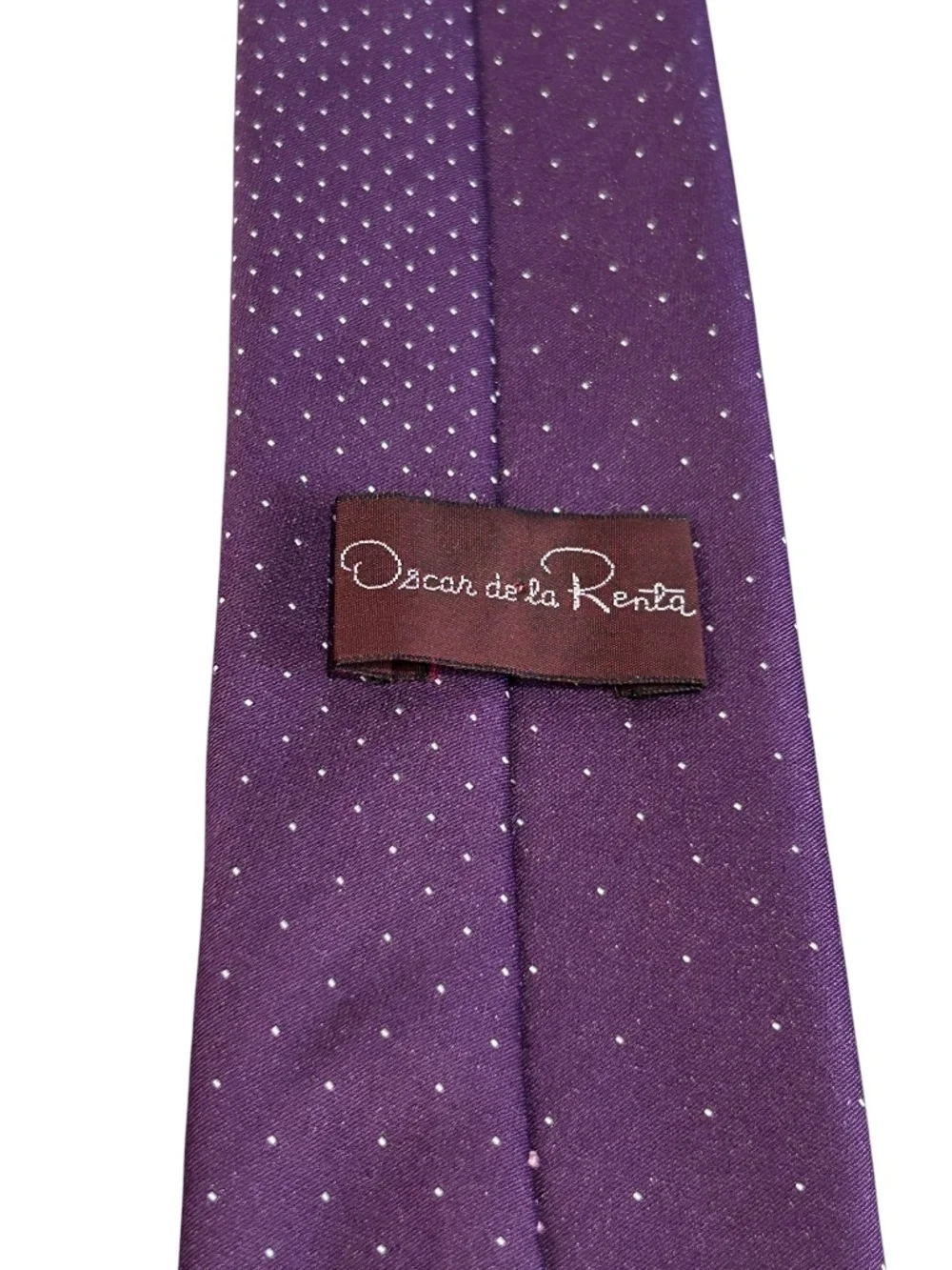 Oscar De La Renta Purple With White Polka Dots Tie NWT